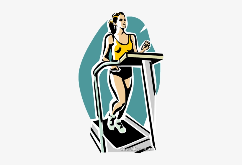 Woman Running On A Treadmill Royalty Free Vector Clip - Woman Working Out Art, transparent png download