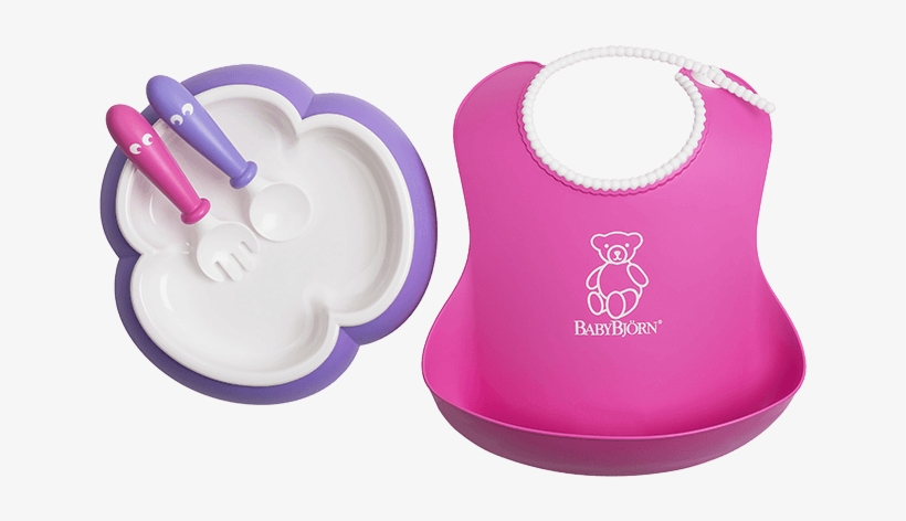 Babybjörn Baby Feeding Set, Baby Plate, Spoon And Fork, - Baby Feeding Set (pink/purple), transparent png download