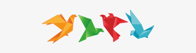 Vinilo Decorativo Pájaros De Origami De Colores - Aves De Origami Png, transparent png download