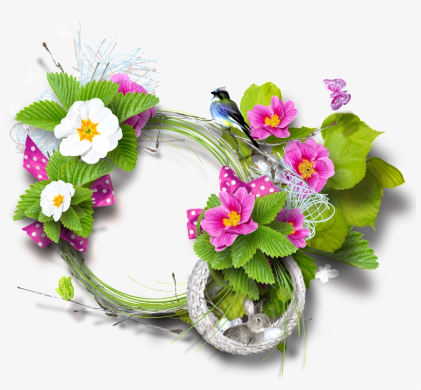 Flores Blancas Y Azules Pájaros Png Transparente - Portable Network Graphics, transparent png download