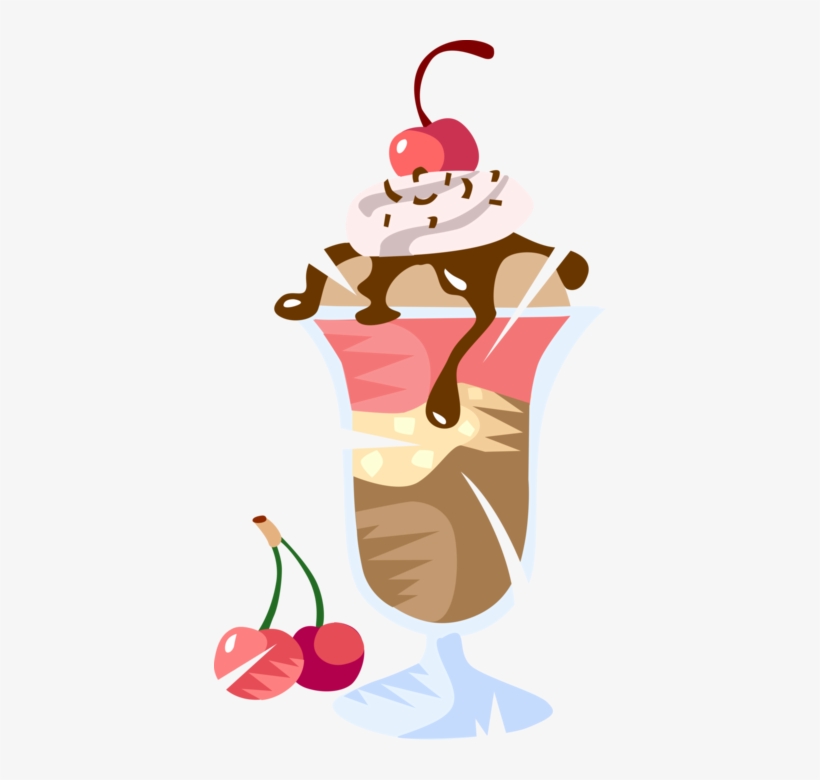 Vector Illustration Of Chocolate Sundae Ice Cream Dessert - Anatomy Of A Sundae Throw Blanket, transparent png download