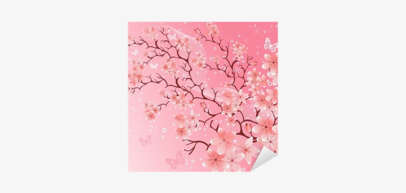 Cherry Blossom, Vector Illustration Sticker • Pixers® - Japanese Cherry Blossom, transparent png download