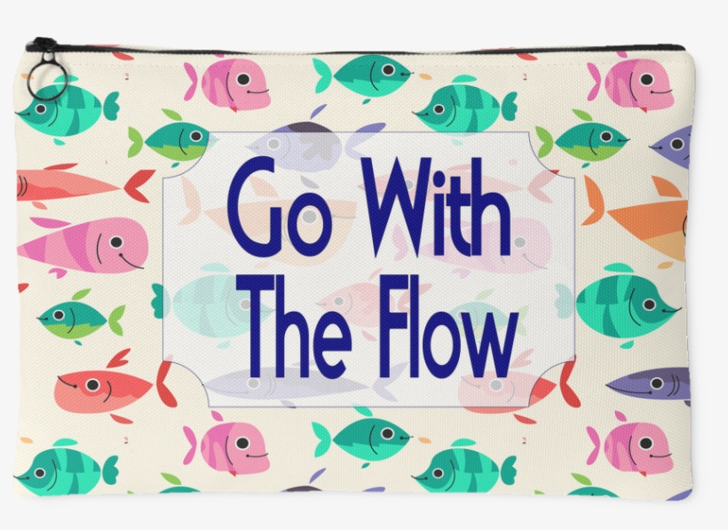 Go With The Flow Cute Fish Accessory Pouch - Address Book: Fish Pattern For Contacts, Addresses,, transparent png download