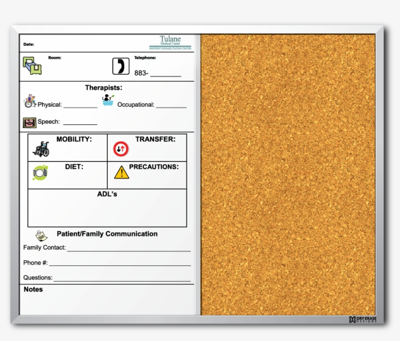 Tulane Medical Center Patient Communication Dry Erase - Whiteboard And Corkboard, transparent png download