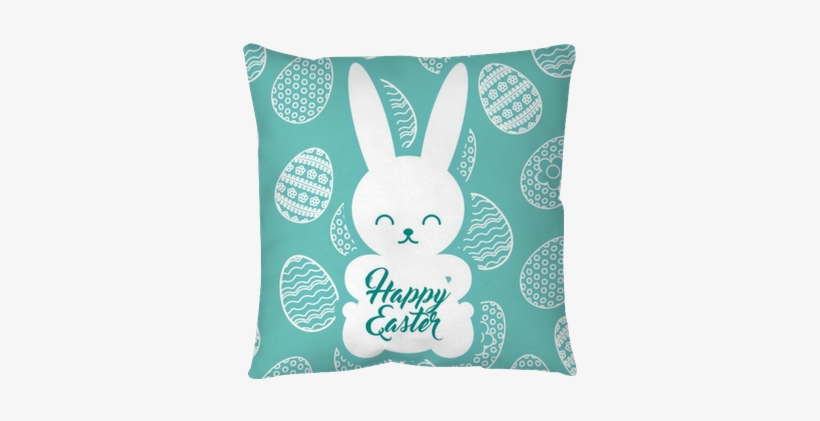 Silhouette Rabbit Sitting Happy Easter Egg Background - Easter, transparent png download