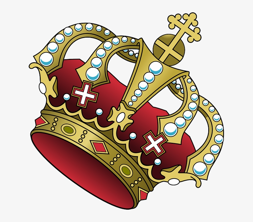 Crown Clipart Tilted - Royal Blue And Gold Crown, transparent png download