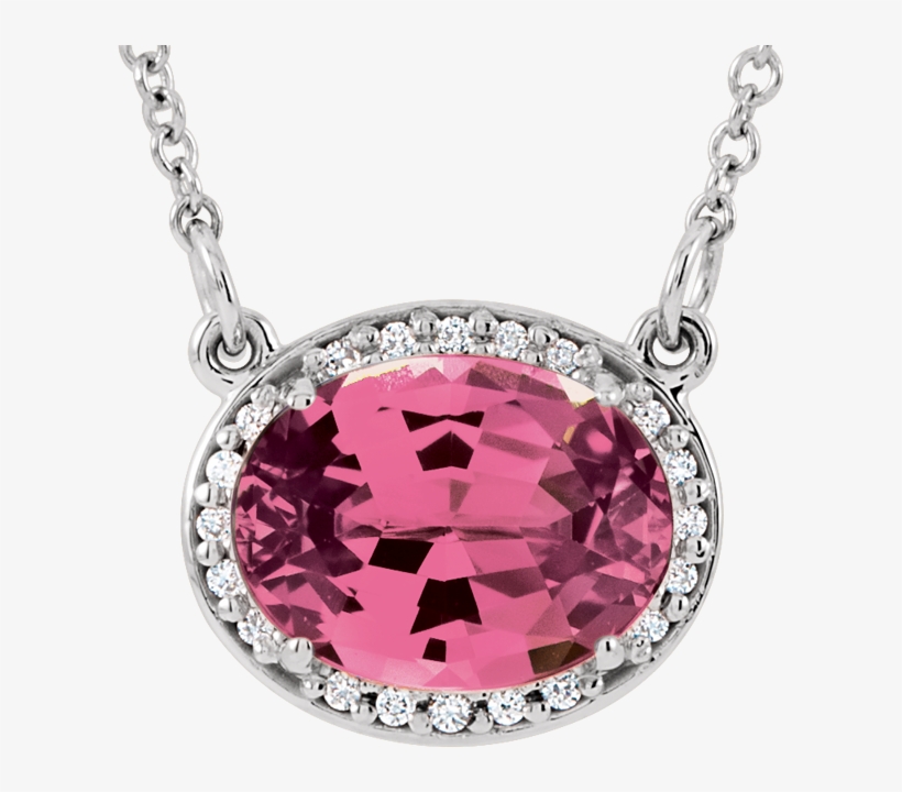 14k Gold Peridot And Diamond Halo Pendant Necklace, transparent png download