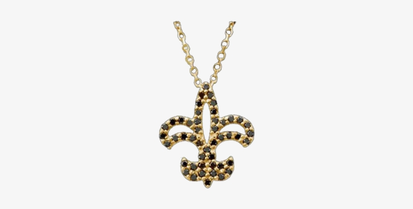 1/4 Ct Tw Black Diamond Fleur-de-lis Necklace In 14k, transparent png download