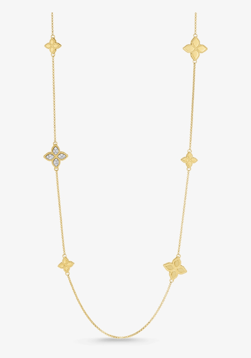 Princess Flower Station Diamond Necklace - Necklace, transparent png download