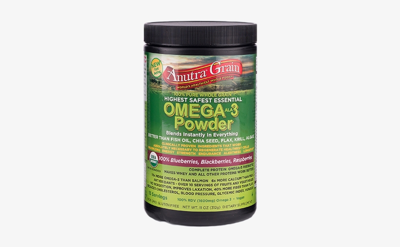 Anutra Grain Omega 3 Powder Mixed Blueberries Blackberries - Anutra Grain Omega-3 Powder Original, transparent png download