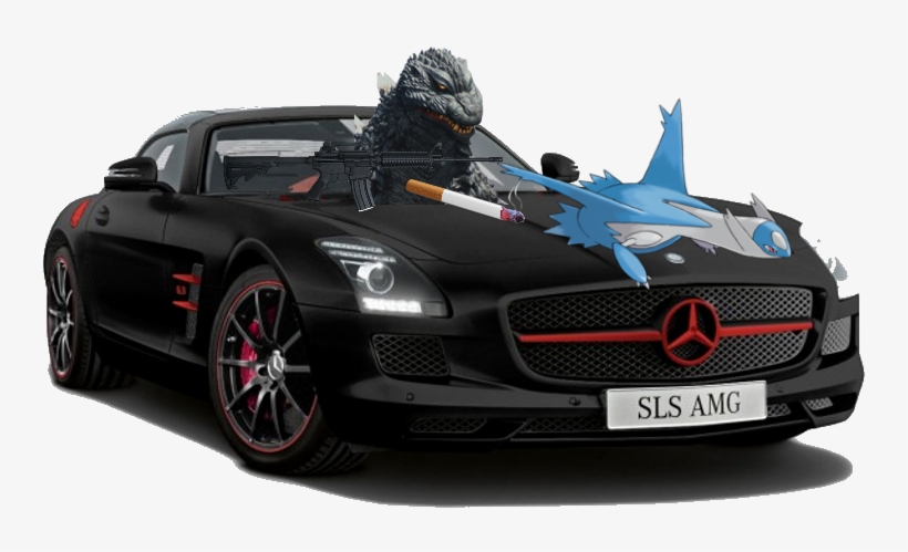 Fishtank - Mercedes Sls Amg Matte Black, transparent png download