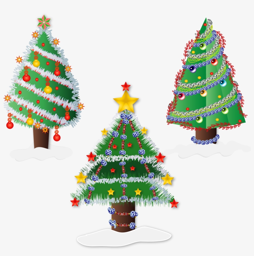 Christmas Tree Christmas Lights Gift - 2 Christmas Tree Clipart, transparent png download