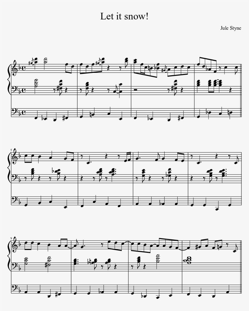 Let It Snow Sheet Music Composed By Jule Styne 1 Of Aslan S Camp Sheet Music Transparent Png 850x1100 Free Download On Nicepng
