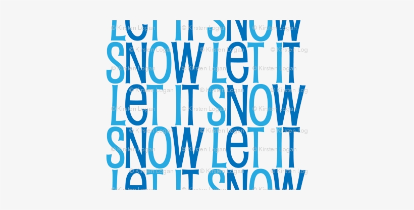 Let It Snow, Cute Winter Text Pattern With Different - Printing, transparent png download