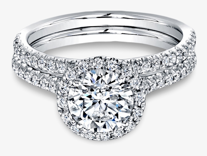 Engagement Rings - Diamond Halo Engagement Ring, transparent png download