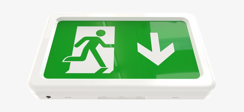 Vela Vl M3 Led White Front View - Emergi-lite Emergency Exit Sign, Left Graphic, Ceiling, transparent png download