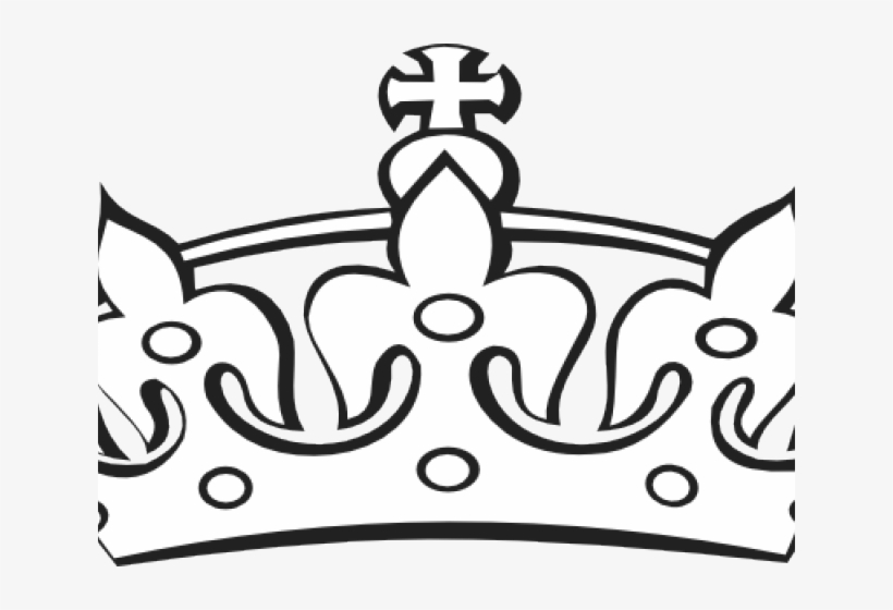 Drawn Crown Line Drawn - Kings Crown Clipart Black And White, transparent png download