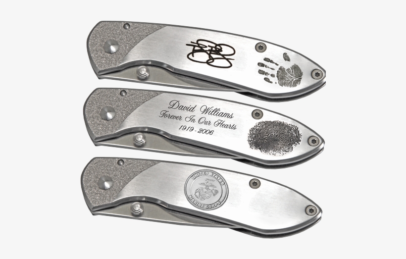 Personalized Pocket Knife - Fingerprint Memorial Jewelry: Stainless Steel Pocket, transparent png download