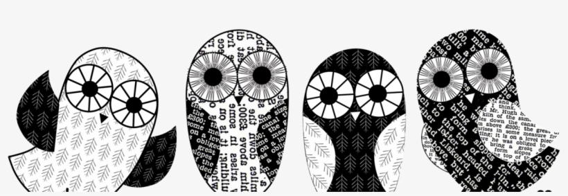 Owls Year - Cute Newsprint Owls Mug, transparent png download