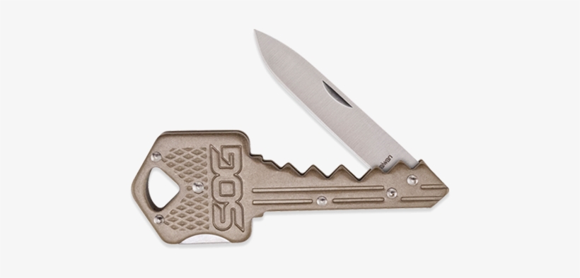 Sog Key Knife Folding - Sog Key Knife, Brass, transparent png download