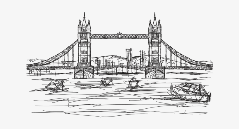 Drawn Statue Of Liberty Tower Bridge - Illustration Of Tower Bridge, transparent png download