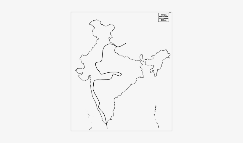 Map Of India What This Zig-zag Line Indicates - Printable India Outline Map, transparent png download