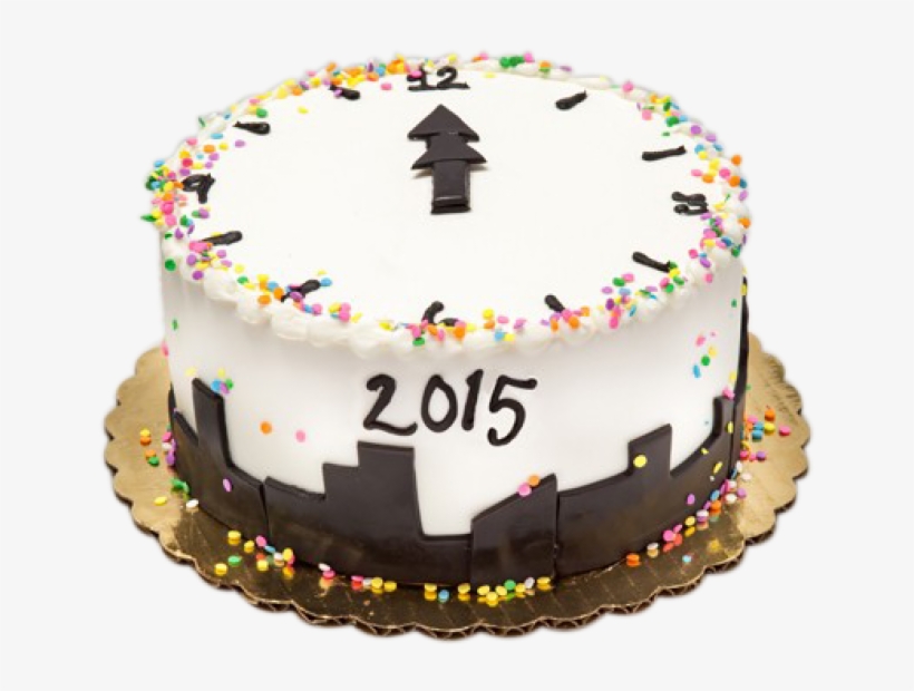 New Year Clock Cake - Cake, transparent png download