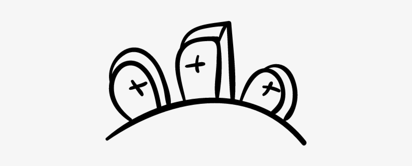 Halloween Cemetery Tombs Outline Vector - Vector Graphics, transparent png download