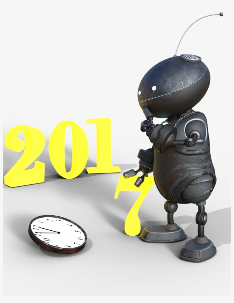 New Year's Eve,2017,new Year's Day,turn Of The Year,sylvester - 2017 Robot New Year, transparent png download
