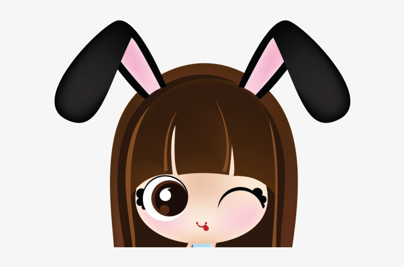Successfully Turned Into A Bunny Girl With Long Black - Cartoon, transparent png download