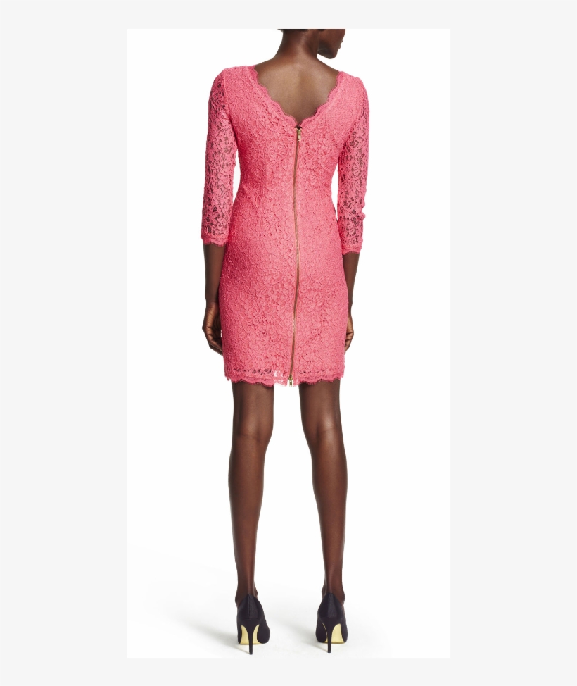Adrianna Papell Long Sleeve Lace Sheath Dress In Pink - Cocktail Dress, transparent png download