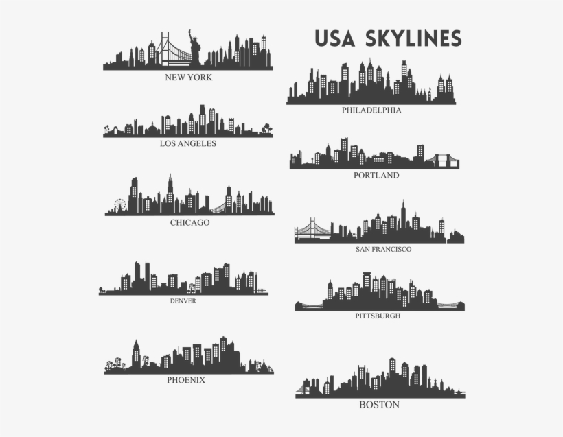 Usa Skyline Silhouette, transparent png download