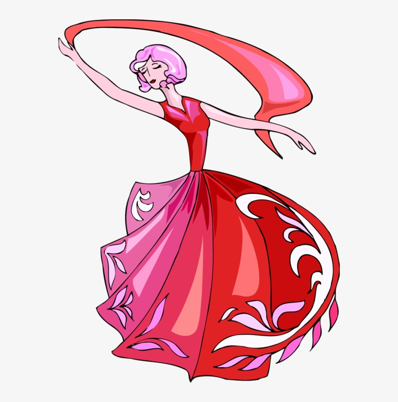 Flamenco Red Dress Dancer Drawing - Ethi Pike - Gorgeous Red Notebook / Extended Lines, transparent png download
