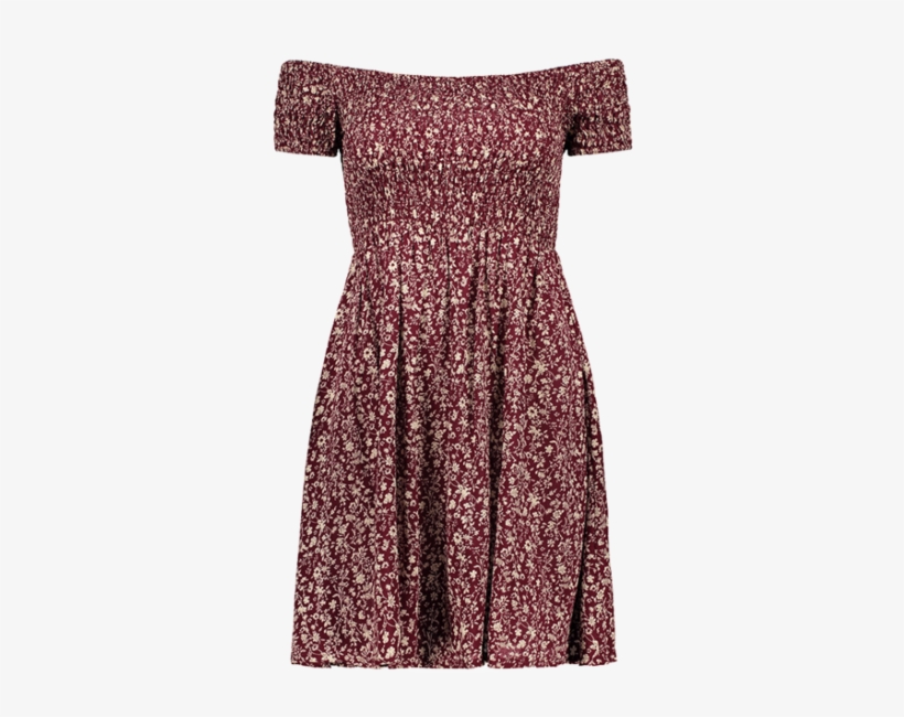 Off-shoulder Floral Dress - Off The Shoulder Dress Png, transparent png download