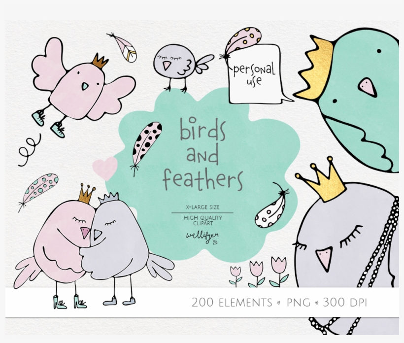 Birds And Feathers Clipart Collection 1-min - Bird, transparent png download