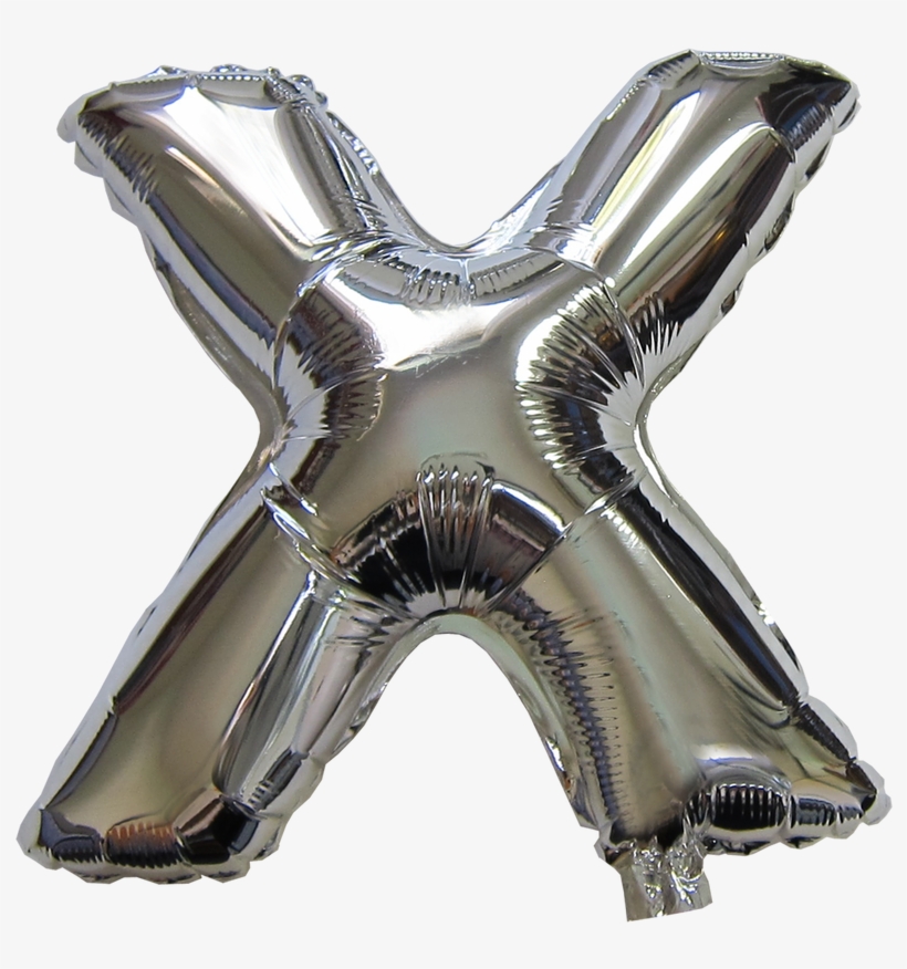 16“ Silver Letter Helium Foil Balloon X - Foil Balloon, transparent png download