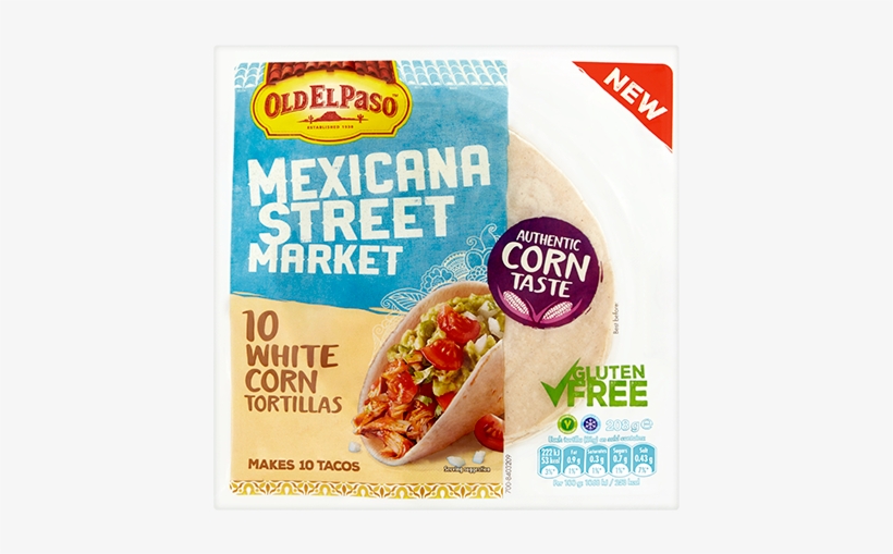 Mexicana Street Market White Corn Tortillas - Old El Paso Corn Tortilla, transparent png download