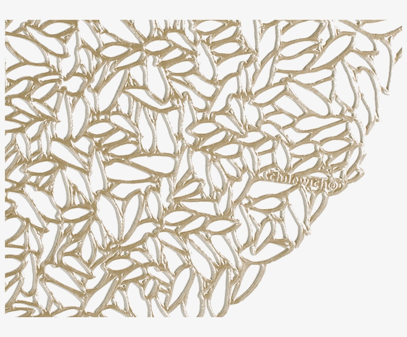 Round Placemat In Champagne Pressed Petal - Chilewich - Pressed Vinyl Petal Round Placemat - Steel, transparent png download