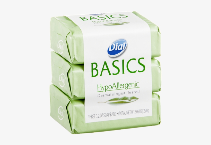 Dial Basics Hypoallergenic Soap Bars - 3 Pack, 3.5, transparent png download