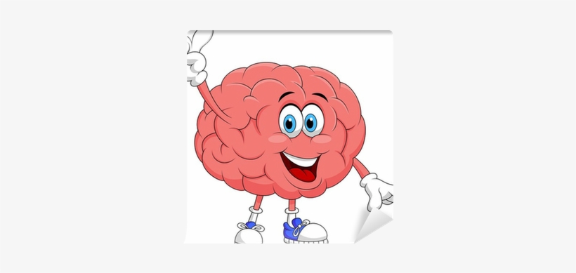 Cute Brain Cartoon Character Pointing Wall Mural • - Assumptions Of Biological Approach, transparent png download