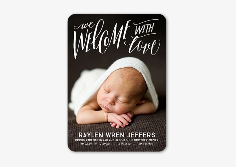 Scripted Welcome, Rounded Corners, White - Baby Shower, transparent png download