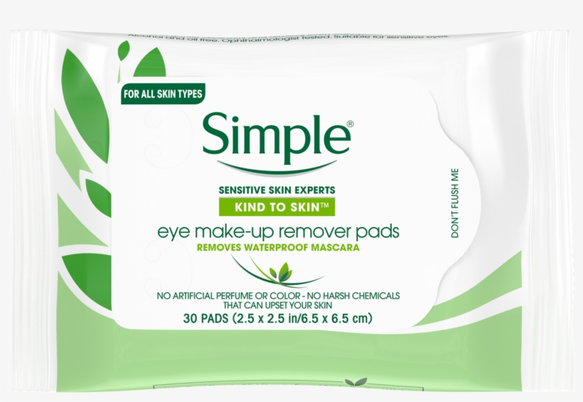 Simple Kind To Skin Eye Make-up Remover Pads - Simple Water Boost Micellar Facial Gel Wash 148ml, transparent png download