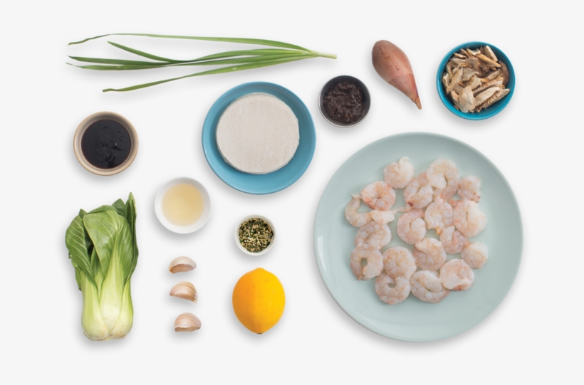 Shrimp & Shiitake Dumplings With Sautéed Bok Choy & - Dipping Sauce, transparent png download