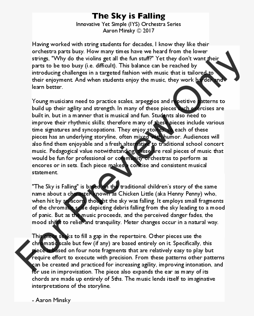 The Sky Is Falling Thumbnail - Perpetuoso Brian Holmes Sheet Music Violin, transparent png download