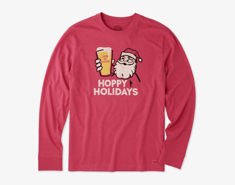 Men's Hoppy Holidays Long Sleeve Crusher - T-shirt, transparent png download