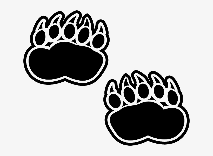 Black, Silhouette, Footprints, Bear, Claws, Paws, Paw - Bear Footprint, transparent png download