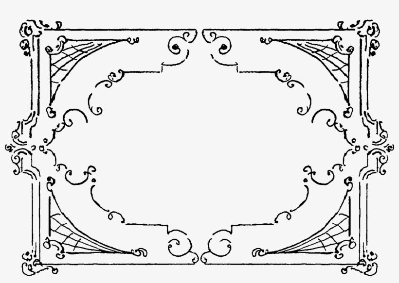 Digital Flourish Frame Design Download - Free Printable Ornate Labels, transparent png download