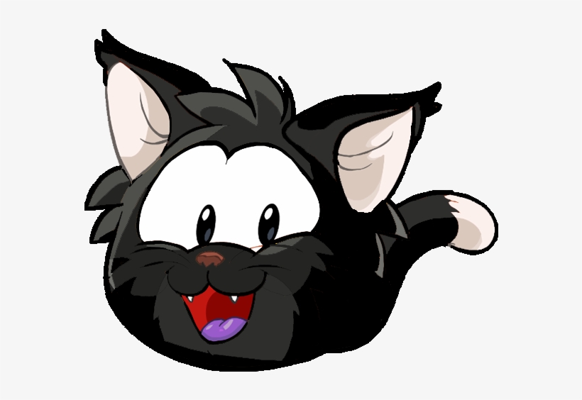Black Cat Puffle - Gato Negro Png, transparent png download