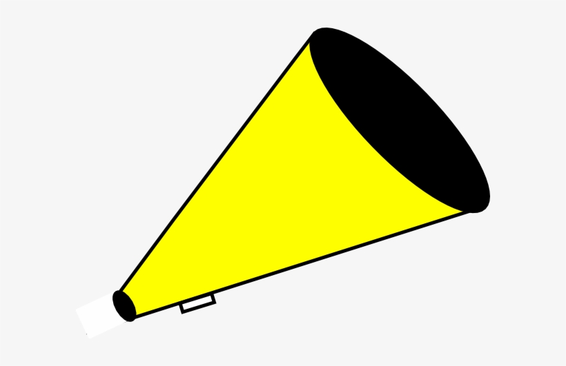 Megaphone Yellow Clip Art - Gold Cheer Megaphone Clipart, transparent png download