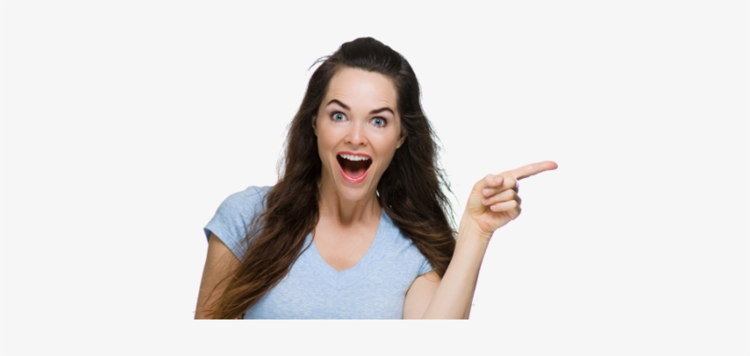 Woman Pointing - Nsinew 3d Virtual Reality Headset Is Hd Vr Goggles, transparent png download